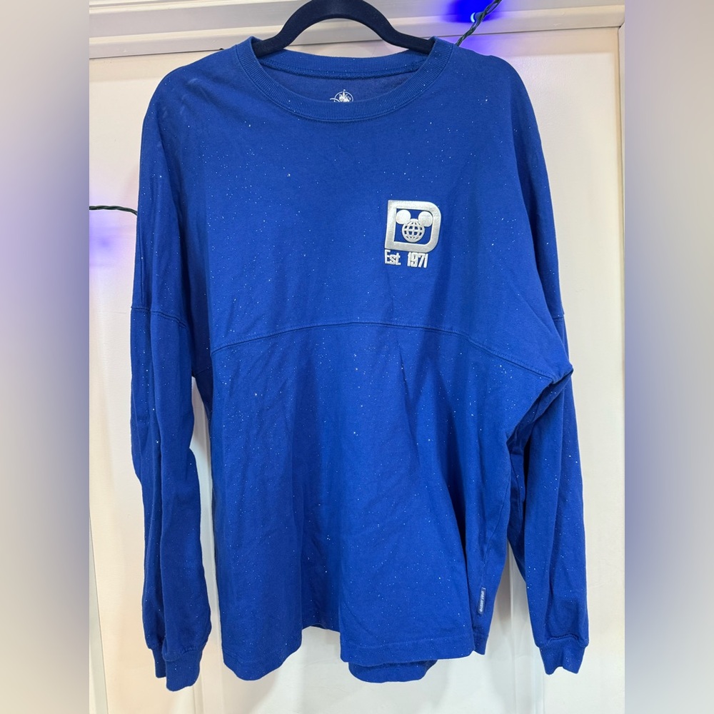 Disney Royal Blue Glitter Spirit Jersey unisex large